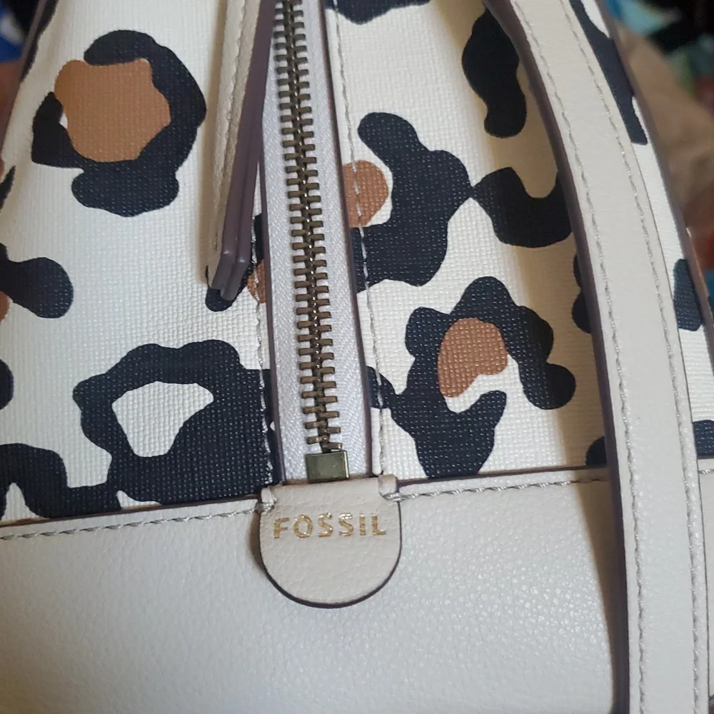 FOSSIL SATCHEL LEOPARD & WALLET - Picture 2 of 12